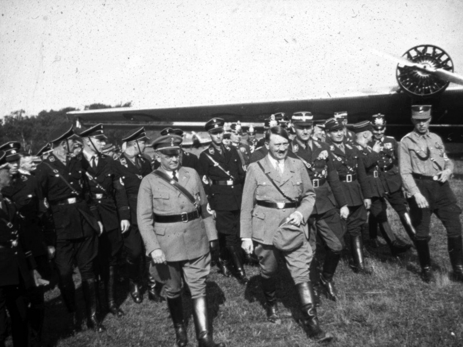 Adolf Hitler with Viktor Lutze in Hannover's airfield